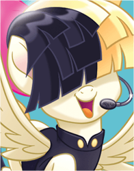 Size: 218x278 | Tagged: safe, songbird serenade, pegasus, pony, my little pony: the movie, bust, headworn microphone, official, portrait, sia (singer), simple background, solo