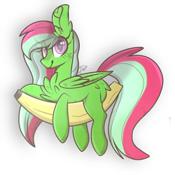 Size: 2048x2048 | Tagged: safe, artist:umiimou, oc, oc only, pegasus, pony, banana, female, food, high res, mare, simple background, solo, transparent background