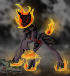 Size: 1203x1304 | Tagged: safe, artist:art--surgery, burning head, dark dimension, doctor strange, dormammu, fire, marvel, ponified