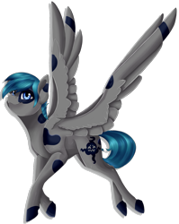 Size: 1024x1284 | Tagged: safe, artist:crecious, oc, oc only, oc:shadow patch, pegasus, pony, contest entry, large wings, male, simple background, smiling, solo, spread wings, stallion, transparent background, wings
