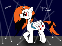 Size: 1600x1200 | Tagged: safe, artist:phenioxflame, oc, oc only, oc:phenioxflame, broken horn, solo, spotlight