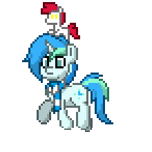 Size: 220x220 | Tagged: safe, oc, oc only, oc:cyan lightning, pony, unicorn, animated, clothes, gif, male, plushie, pony town, scarf, simple background, solo, stallion, transparent background, trot cycle, trotting