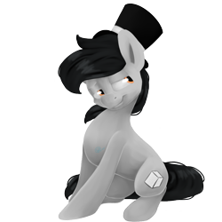 Size: 1000x1000 | Tagged: safe, artist:chibadeer, oc, oc only, earth pony, pony, hat, male, simple background, sitting, solo, stallion, top hat, transparent background