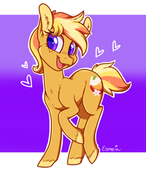 Size: 870x1024 | Tagged: safe, artist:esmeia, oc, oc only, oc:appleblossom tart, earth pony, pony, female, freckles, magical gay spawn, mare, offspring, parent:big macintosh, parent:trenderhoof, parents:trendermac, solo