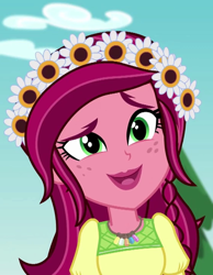 Size: 558x720 | Tagged: safe, screencap, gloriosa daisy, equestria girls, legend of everfree, cropped, magical geodes, solo