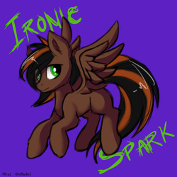 Size: 1766x1767 | Tagged: safe, artist:mici124, artist:micioutaki, oc, oc only, oc:ironicspark, pegasus, pony, green eyes, solo