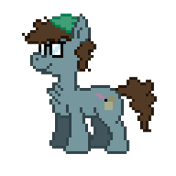 Size: 2048x2048 | Tagged: safe, artist:letterbomb, derpibooru exclusive, oc, oc only, oc:letterbomb, earth pony, pony, beanie, chest fluff, glasses, hat, male, pixel art, retro, simple background, solo, stallion, transparent background