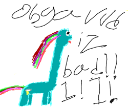 Size: 500x417 | Tagged: safe, artist:marco taymuraz, 1000 hours in ms paint, bad, cga, drawception, long neck, profile picture, quality, solo, wat, why