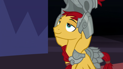 Size: 1920x1080 | Tagged: safe, screencap, flash magnus, pegasus, pony, shadow play, helmet, male, solo