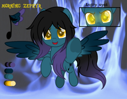 Size: 600x469 | Tagged: safe, artist:t-aroutachiikun, oc, oc only, oc:morning zephyr, pegasus, pony, base used, glowing eyes, male, movie accurate, music notes, reference sheet, solo, stallion
