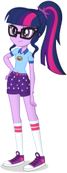 Size: 4500x11650 | Tagged: safe, artist:caliazian, sci-twi, twilight sparkle, equestria girls, legend of everfree, absurd resolution, adorasexy, camp everfree outfits, clothes, converse, cute, female, glasses, hand on hip, sexy, shoes, simple background, sneakers, socks, solo, transparent background, vector