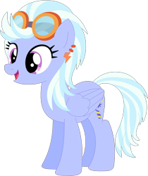 Size: 1024x1219 | Tagged: safe, artist:ra1nb0wk1tty, indigo zap, sugarcoat, pegasus, pony, ear piercing, earring, equestria girls ponified, female, goggles, jewelry, mare, piercing, ponified, recolor, simple background, solo, transparent background