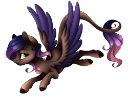 Size: 2988x2297 | Tagged: safe, artist:scarlet-spectrum, oc, oc only, oc:evening howler, pegasus, pony, female, flying, gift art, long tail, looking at you, mare, simple background, smiling, solo, transparent background