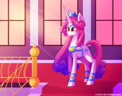 Size: 1024x805 | Tagged: safe, artist:riouku, idw, princess amore, pony, unicorn, female, mare, smiling, solo