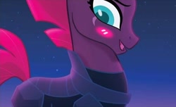 Size: 630x384 | Tagged: safe, edit, idw, tempest shadow, my little pony: the movie, my little pony: the movie adaptation, spoiler:my little pony movie adaptation, blushing, blushing profusely, comic, cute, pretty pretty tempest, tempestbetes, tsundere, tsundere shadow