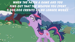 Size: 1000x563 | Tagged: safe, edit, edited screencap, screencap, twilight sparkle, lesson zero, first world problems, meme, messy mane, mfw, misspelling, obligatory pony, solo, when x and y