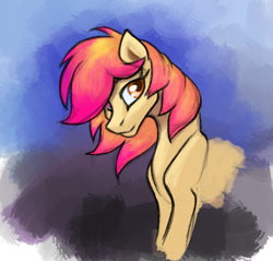 Size: 1222x1167 | Tagged: safe, artist:jykinturah, oc, oc only, oc:taco horse, earth pony, pony, abstract background, bust, female, heterochromia, looking at you, mare, solo