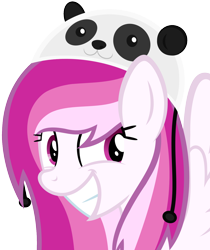 Size: 1092x1298 | Tagged: safe, artist:comfydove, oc, oc only, oc:comfy dove, pegasus, pony, bust, cute, grin, hat, simple background, smiling, solo, transparent background