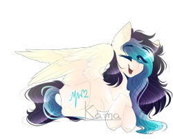 Size: 2000x1600 | Tagged: safe, artist:skimea, oc, oc only, oc:neon beats, pegasus, pony, female, mare, one eye closed, prone, simple background, solo, transparent background, wink