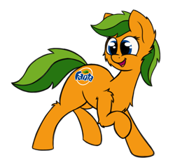 Size: 2349x2209 | Tagged: safe, artist:prismstreak, oc, oc only, oc:fanta pony, earth pony, food pony, original species, pony, cheek fluff, chest fluff, ear fluff, food, shoulder fluff, simple background, solo, transparent background