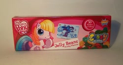 Size: 1798x949 | Tagged: safe, rainbow dash (g3), toola roola, pony, g3.5, box, candy, food, irl, jelly beans, merchandise, photo