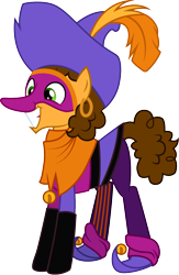 Size: 1001x1534 | Tagged: safe, artist:cloudyglow, cheese sandwich, clopin trouillefou, clothes, clothes swap, cosplay, costume, disney, hunchback of notre dame, simple background, solo, transparent background, vector