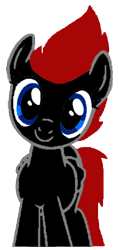 Size: 190x400 | Tagged: safe, oc, oc only, happy, jcash, jcash pony, recolor, red and black oc, simple background, solo, transparent background