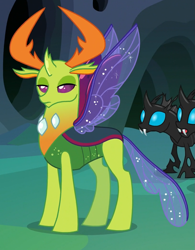 Size: 813x1041 | Tagged: safe, screencap, thorax, changedling, changeling, to where and back again, cropped, king thorax, solo focus, unamused