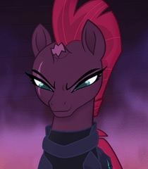 Size: 210x240 | Tagged: safe, screencap, tempest shadow, pony, unicorn, my little pony: the movie, broken horn, cropped, eye scar, female, mare, scar, smiling, smirk, solo