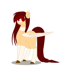 Size: 1024x1110 | Tagged: safe, artist:little-sketches, oc, oc only, oc:yeri, pegasus, pony, colored pupils, colored wings, eye clipping through hair, female, mare, simple background, solo, transparent background