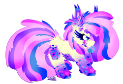 Size: 1024x700 | Tagged: safe, artist:vanillaswirl6, oc, oc only, oc:vanilla swirl, earth pony, pony, cheek fluff, chest fluff, chibi, coffee mug, colored eyelashes, colored pupils, ear fluff, female, fluffy, glasses, impossibly large chest fluff, looking at something, mare, mouth hold, mug, rainbow power, rainbow power-ified, raised hoof, simple background, solo, transparent background