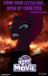 Size: 1483x2360 | Tagged: safe, artist:ejlightning007arts, tempest shadow, my little pony: the movie, broken horn, movie poster, open up your eyes