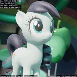 Size: 512x512 | Tagged: safe, artist:therealdjthed, coloratura, earth pony, pony, the mane attraction, 3d, 3d model, animated, blender, cycles, cycles render, eyeroll, female, gif, mare, model:djthed, rara, solo