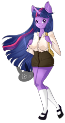 Size: 3205x6000 | Tagged: safe, artist:siena1923, twilight sparkle, anthro, plantigrade anthro, simple background, solo, transparent background