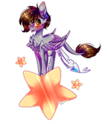 Size: 1803x2090 | Tagged: safe, artist:huirou, oc, oc only, oc:coffee stars, pegasus, pony, blushing, chest fluff, female, mare, simple background, solo, stars, transparent background