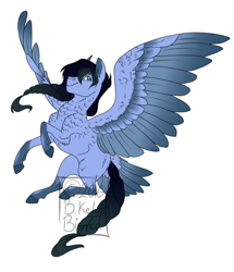 Size: 1024x1191 | Tagged: safe, artist:biakela, oc, oc only, pegasus, pony, solo, spread wings, tail feathers