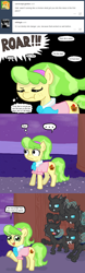 Size: 640x2056 | Tagged: safe, artist:ficficponyfic, chickadee, ms. peachbottom, oc, changeling, changeling oc, cyoa, cyoa:peachbottom's quest, tumblr