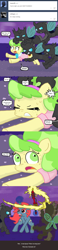 Size: 640x2740 | Tagged: safe, artist:ficficponyfic, chickadee, ms. peachbottom, oc, changeling, changeling oc, cyoa, cyoa:peachbottom's quest, magic, tumblr