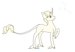 Size: 1024x714 | Tagged: safe, artist:sachanart, classical unicorn, pony, unicorn, cloven hooves, curved horn, draco malfoy, harry potter (series), leonine tail, ponified, raised hoof, simple background, solo, transparent background, unshorn fetlocks