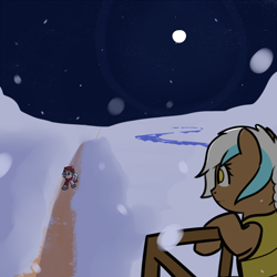 Size: 1000x1000 | Tagged: safe, artist:neuro, oc, oc only, oc:frosty hooves, guard, snow, winter