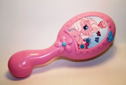 Size: 1889x1269 | Tagged: safe, pinkie pie (g3), pony, g3.5, hairbrush, irl, merchandise, photo, solo