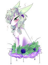 Size: 1759x2409 | Tagged: safe, artist:nightstarss, oc, oc only, earth pony, pony, chest fluff, female, flower, mare, solo