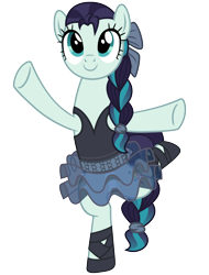 Size: 2200x2900 | Tagged: safe, artist:cheezedoodle96, coloratura, pony, a royal problem, .svg available, alternate hairstyle, balancing, ballerina, bow, braid, braided ponytail, braided tail, clothes, colorina, female, mare, ponytail, see-through, see-through skirt, simple background, skirt, solo, svg, transparent background, tutu, twilarina, vector