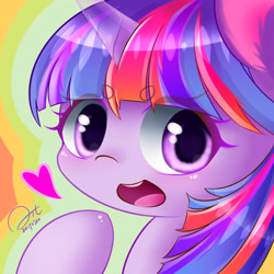 Size: 3400x3400 | Tagged: safe, artist:aitureria, twilight sparkle, twilight sparkle (alicorn), alicorn, pony, beanbrows, blushing, bust, cute, eye clipping through hair, eyebrows, eyebrows visible through hair, high res, looking at you, portrait, smiling, solo, teeth, twiabetes, wide eyes