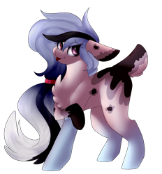 Size: 2437x2629 | Tagged: safe, artist:ashleydrawsponies, artist:crazllana, oc, oc only, earth pony, pony, deer tail, female, fusion, high res, mare, simple background, solo, tongue out, transparent background