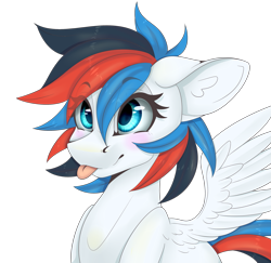 Size: 3089x3000 | Tagged: safe, artist:blazingcookie717, oc, oc only, oc:retro city, pegasus, pony, simple background, solo, tongue out, transparent background