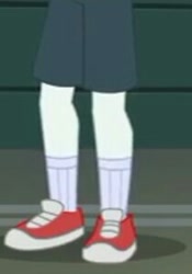 Size: 212x303 | Tagged: safe, screencap, chase reverb, equestria girls, movie magic, spoiler:eqg specials, background human, clothes, legs, pictures of legs, shoes, shorts, sneakers, socks, solo