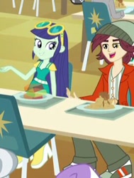 Size: 272x359 | Tagged: safe, screencap, blueberry cake, normal norman, equestria girls, equestria girls (movie), background human, cropped, food, offscreen character