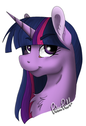 Size: 838x1225 | Tagged: safe, artist:polar puff, twilight sparkle, alicorn, bust, chest fluff, multicolored hair, portrait