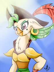 Size: 2944x3925 | Tagged: safe, artist:viejillox64art, captain celaeno, anthro, bird, my little pony: the movie, parrot pirates, pirate, solo